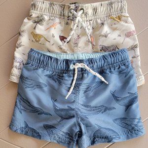 Boys 3T LOT/ Carter's brand Swim trunks *Little Planet* Whale Print and Safari